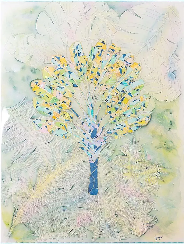 À l’ombre de l’arbre, aquarelle de Stéphanie Callari