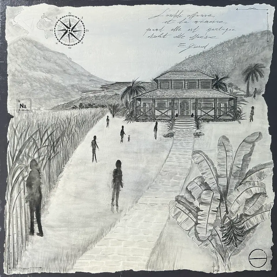 L’Habitation, acrylique et encre de chine de Stéphanie Callari