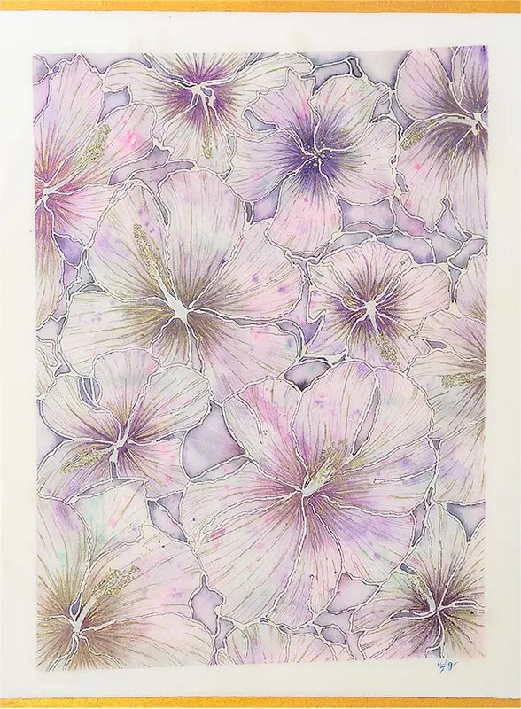 Les hibiscus, aquarelle de Stéphanie Callari
