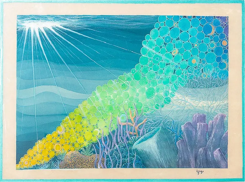 Lumière bleue, aquarelle de Stéphanie Callari