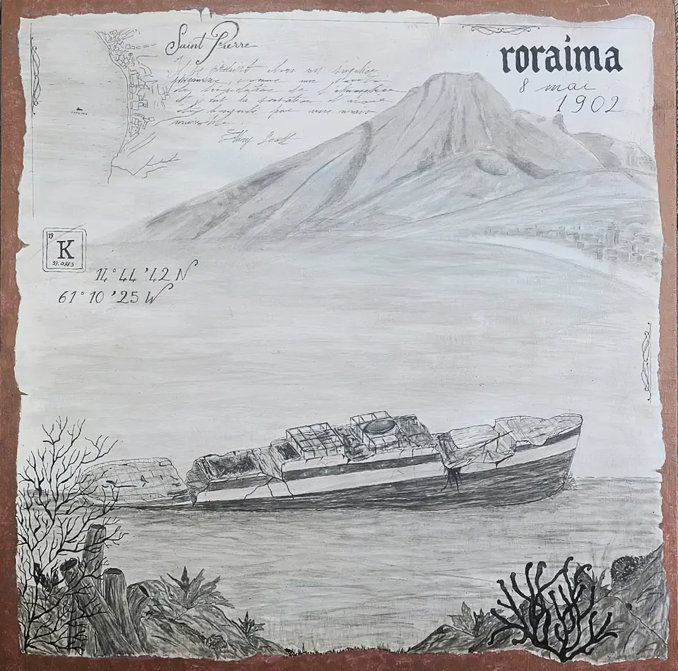 Le Roraima, acrylique et encre de chine de Stéphanie Callari